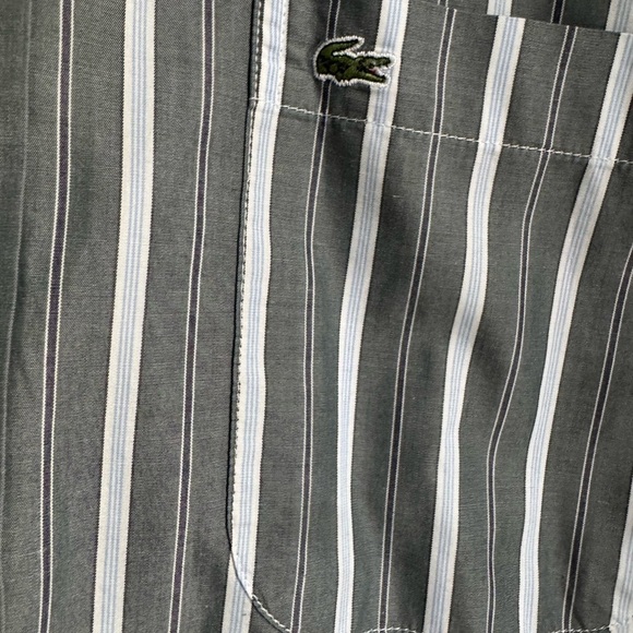 LACOSTE grey lined collared long sleeve button up dress shirt (EU 40) - Picture 5 of 6